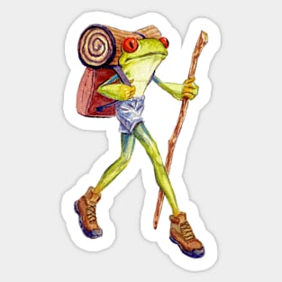 hiker frog Sticker